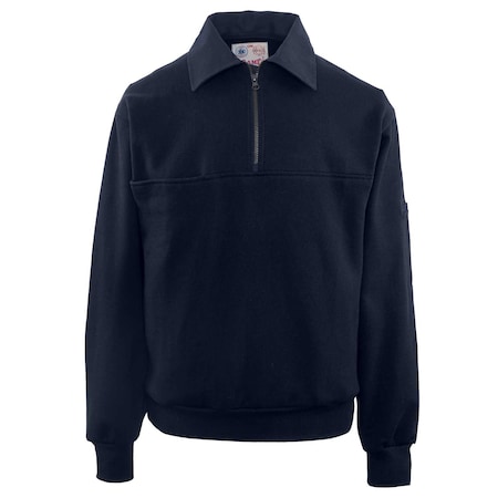 Game Workwear Quarter-Zip Sweatshirt, 80/20 Cotton/Polyester Super Weight Fleece, 7 in Molded Zipper, Navy, 2XLT 8070